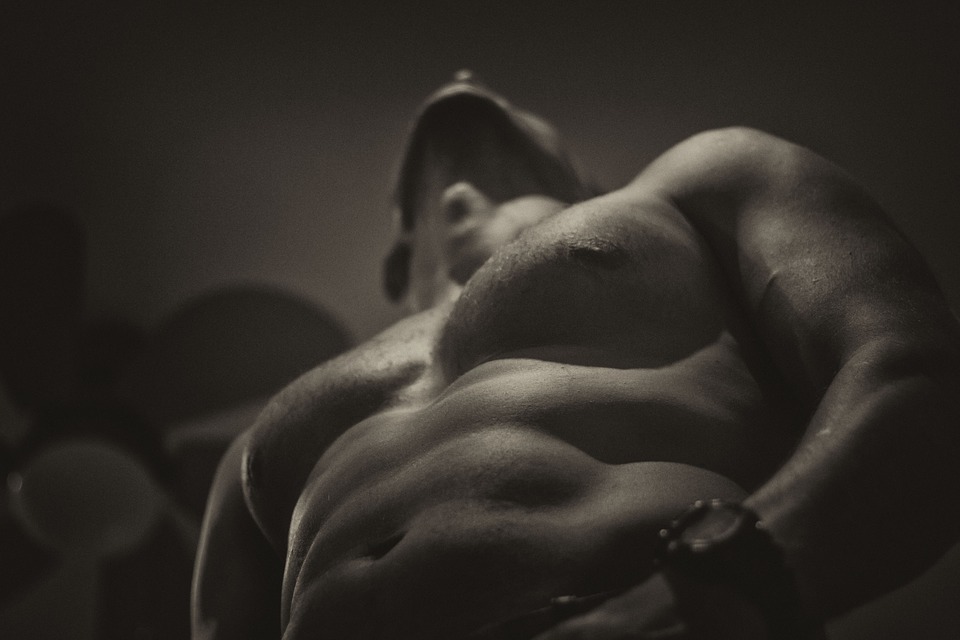 shirtless man